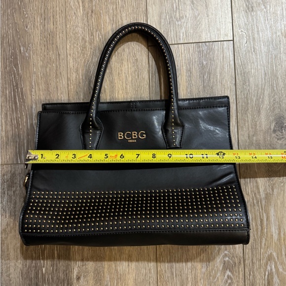 BCBG Paris Black Studded Faux Leather Women's Shoulder Bag - Picture 8 of 10
